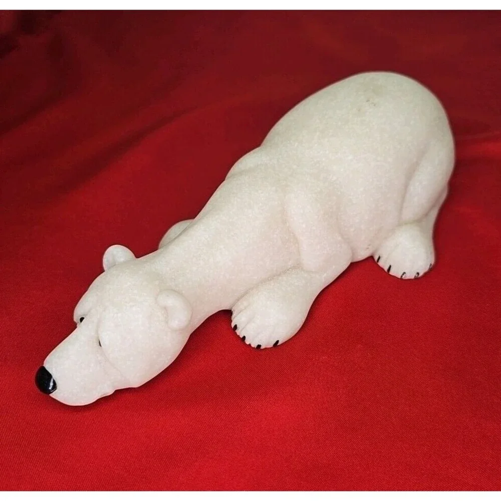 Polar Bear Stone Figurine Papa Bear Quarry Critters Paperweight Vintage